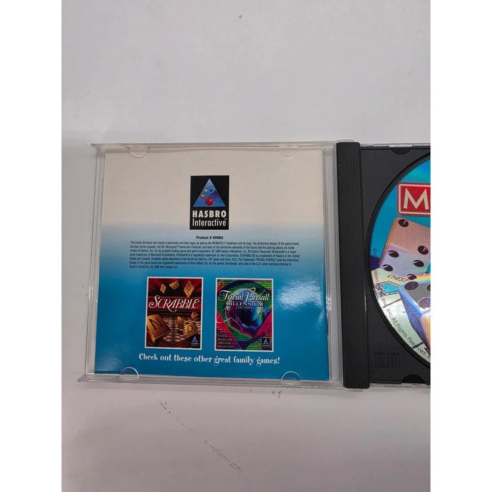 Monopoly PC CD-ROM 1999 Hasbro Interactive Windows 95 98 Vintage Video Game